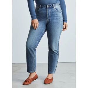 New Everlane The Curvy '90s Cheeky Straight Jean in Vintage Mid Blue Size 26